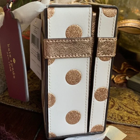 Authentic Kate spade dots glitter/leather gift box Crossbody/Satchel - Picture 5 of 13